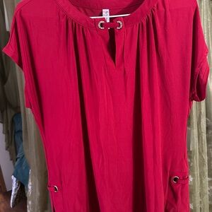 PerSeption Concept Scarlet Blouse with Metal Eyelets